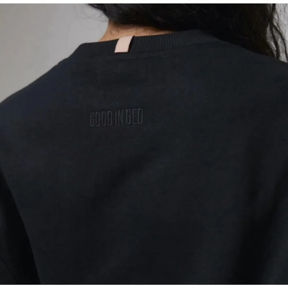 Lunya Woman's Cozy Fleece‎ Crewneck Sweatshirt M Black Loungewear Travel